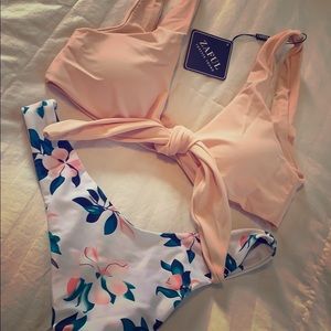 ZAFUL NWT☀️🌺bikini set with floral cheeky bottoms